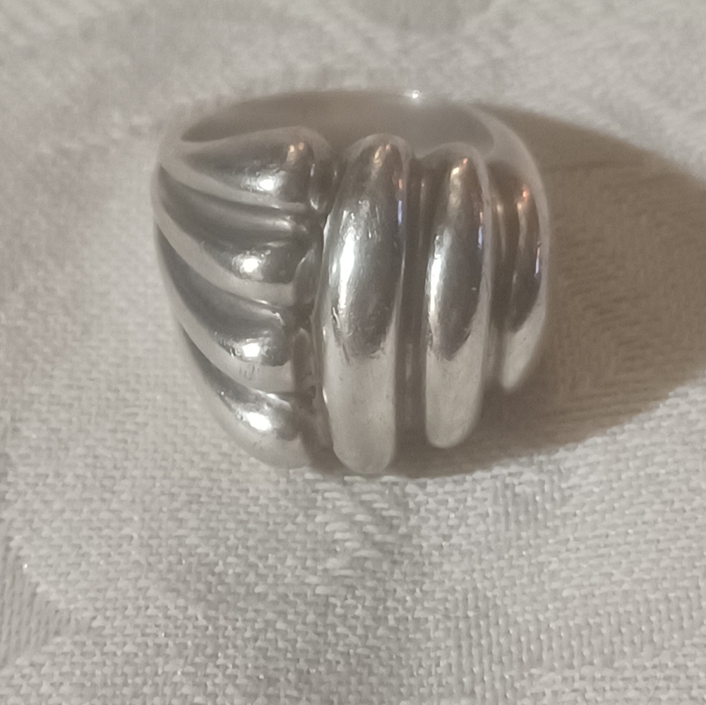 Charles Krypell Sterling Silver Modernist Ring, Size 7.25
